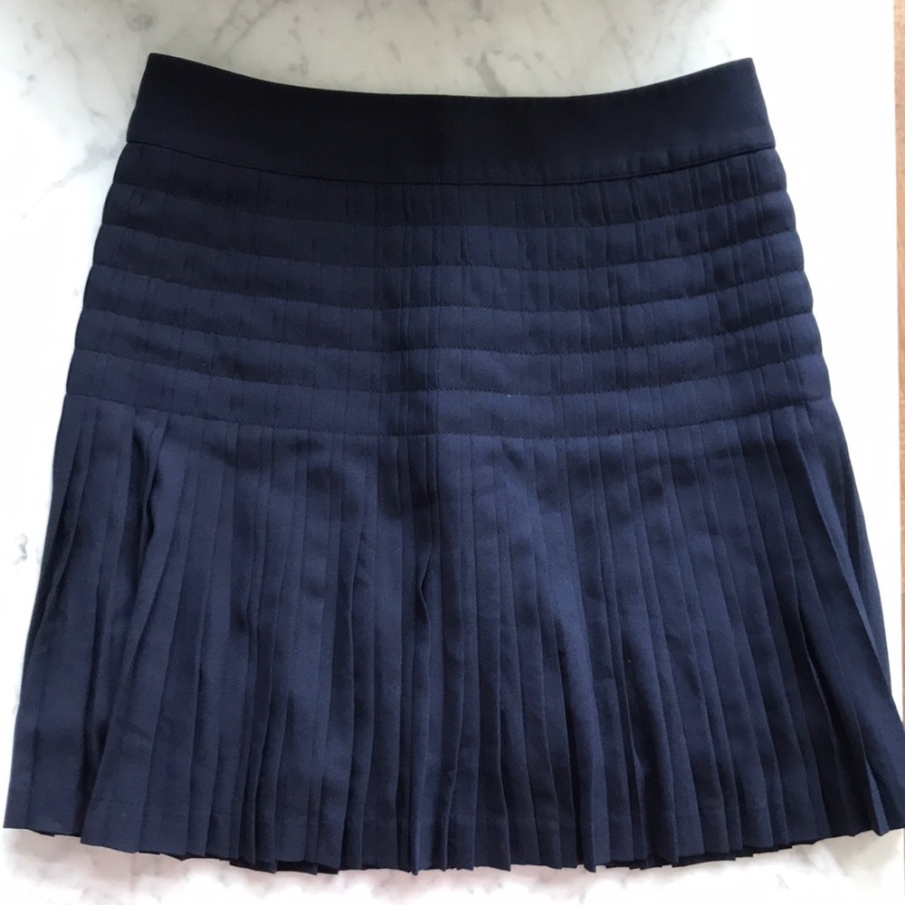 J. Crew Factory pleated Navy skirt